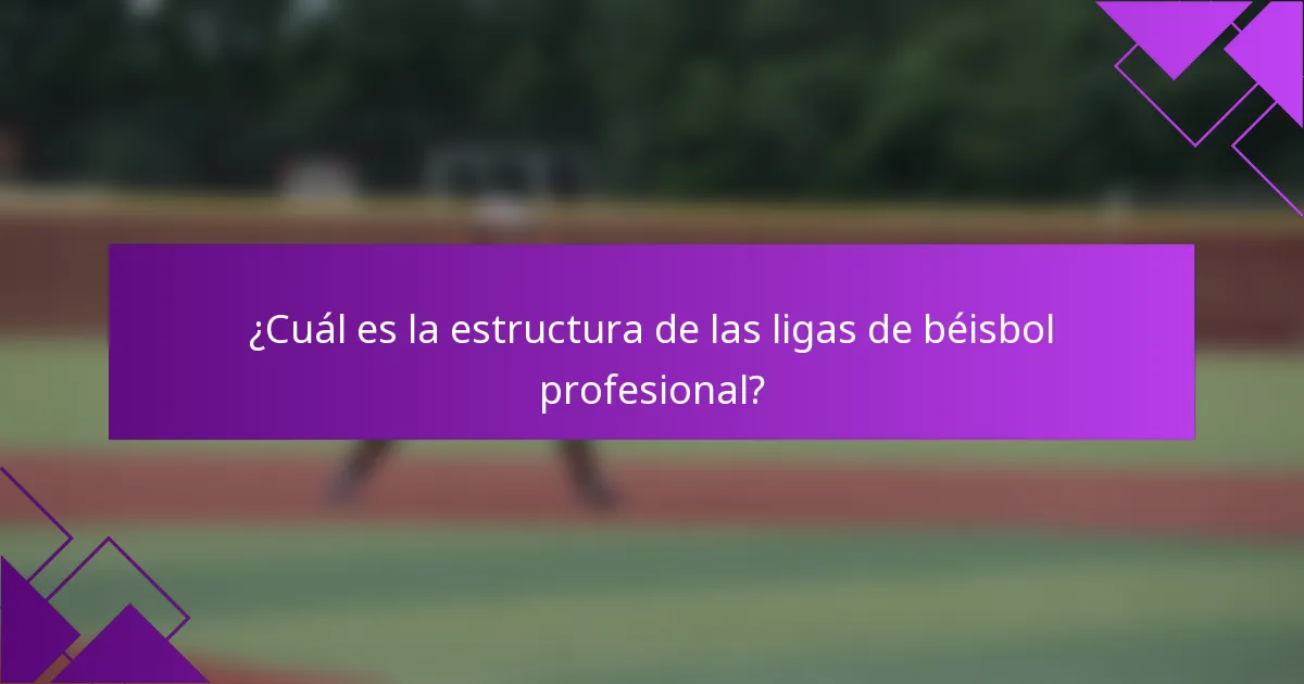 ¿Cuál es la estructura de las ligas de béisbol profesional?