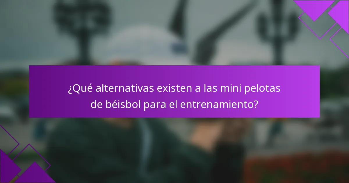 ¿Qué alternativas existen a las mini pelotas de béisbol para el entrenamiento?